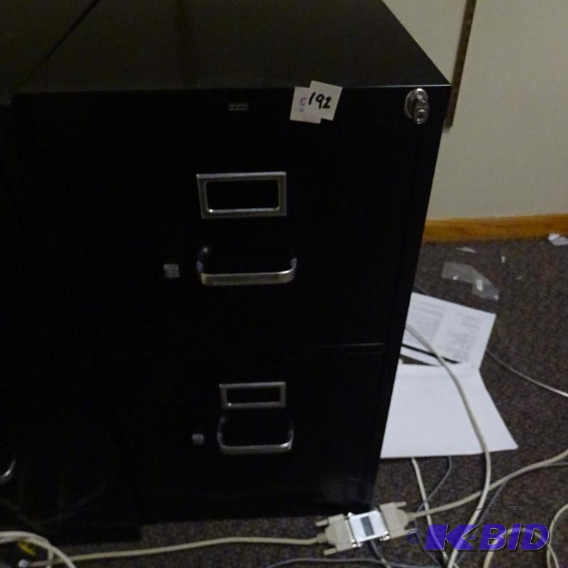 lot 192 image: 15" metal 2 drawer file cabinet...