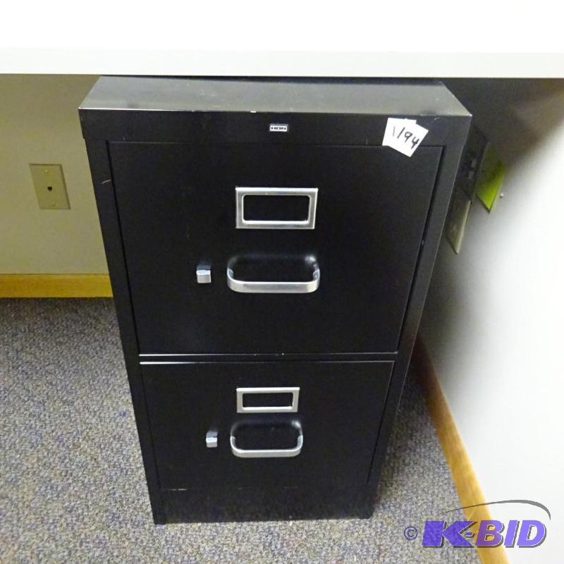 lot 194 image: 15" metal 2 drawer file cabinet...