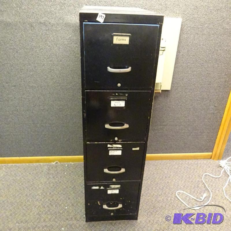 lot 197 image: 15" metal 2 drawer file cabinet...