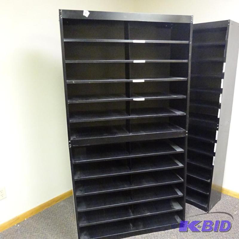 lot 201 image: Metal paper work sortiing cabinet. 38 x 13 x ...