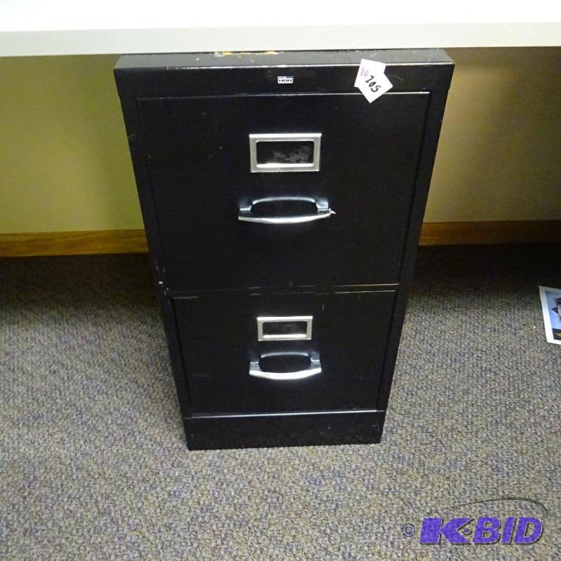 lot 205 image: 15" metal 2 drawer file cabinet...
