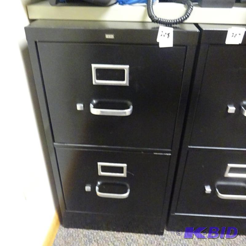 lot 208 image: 15" metal 2 drawer file cabinet...