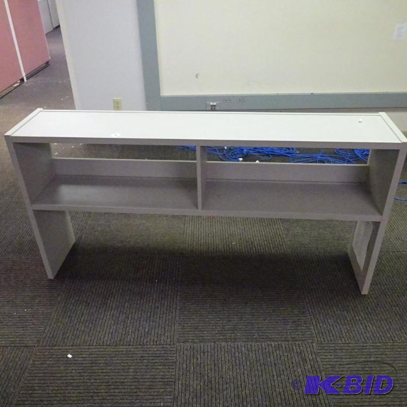 lot 222 image: Table top hutch. 65 x 13 x 32...