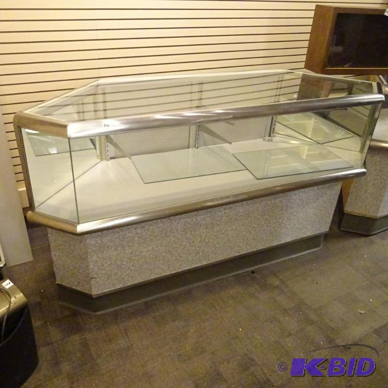 lot 241 image: Glass display case. Rear entry acdess for dis...