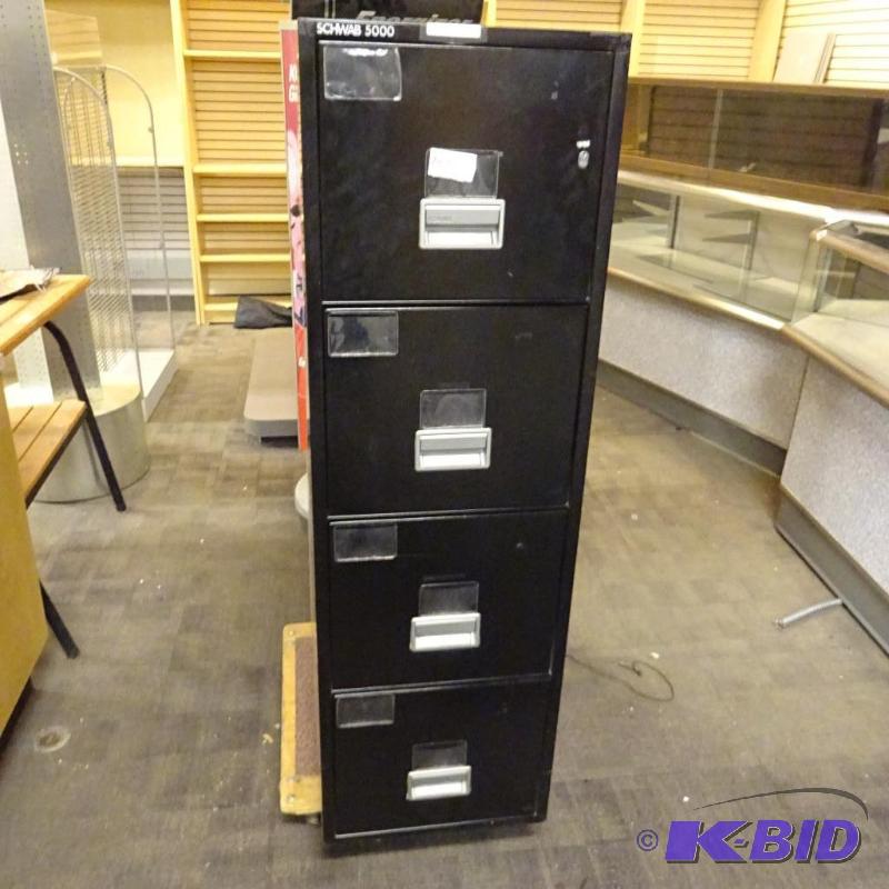 lot 254 image: Schwab 5000 fire file. 4 drawer. 17 x 31 x 54...