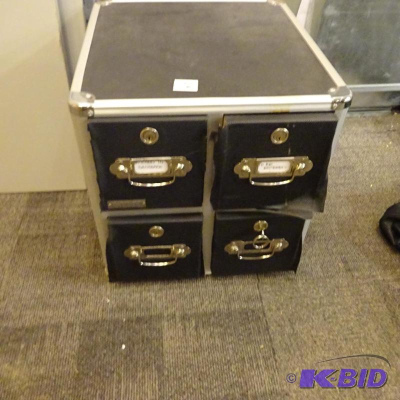 lot 29 image: 4 drawer cabinet for holding computer discs. ...