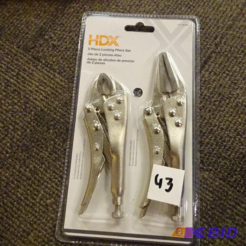 lot 43 image: HDX 2 piece locking pliers set...
