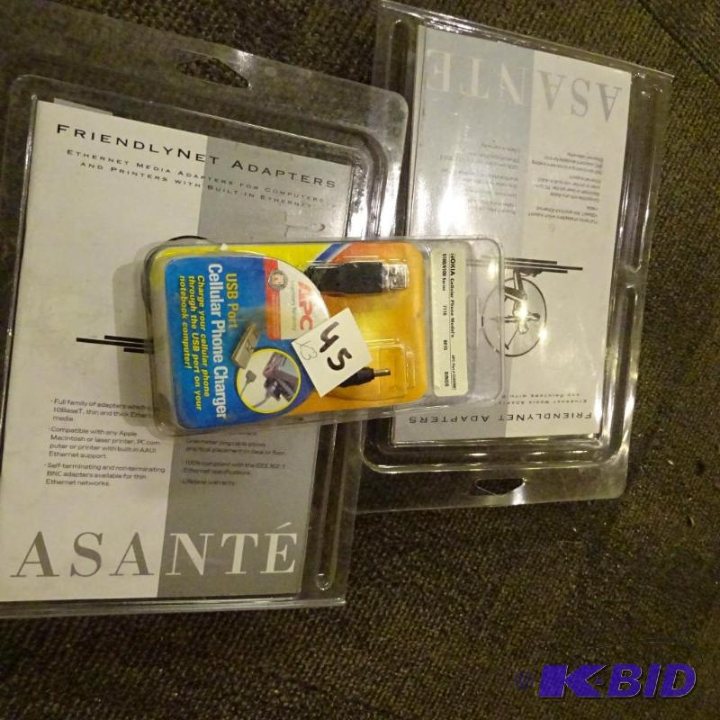 lot 45 image: APC usb port cellular phone charger...