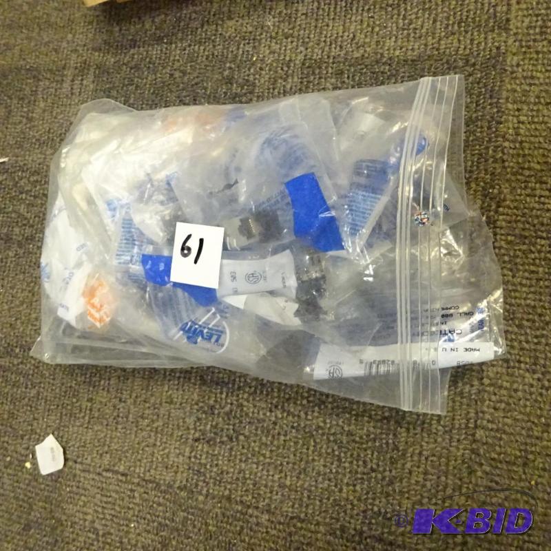 lot 61 image: Leviton Cat 5 connectors. 4110B-RG5...