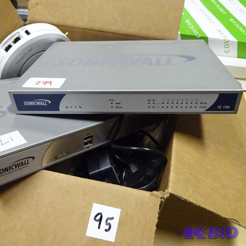 lot 95 image: Sonic Wall NSA 250 M. Sonic wall TZ190...