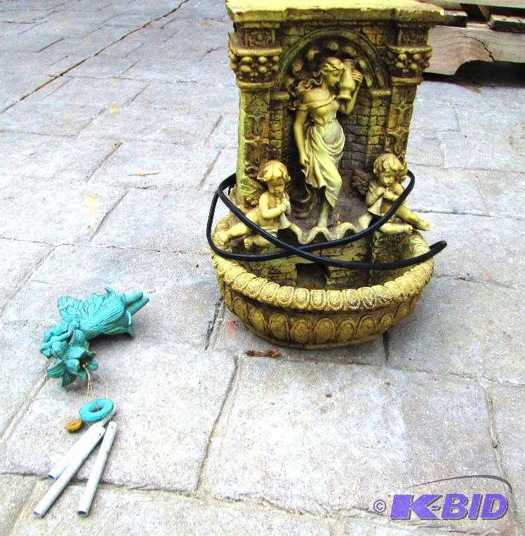 lot 116 image: small water fountain with fariy chime...