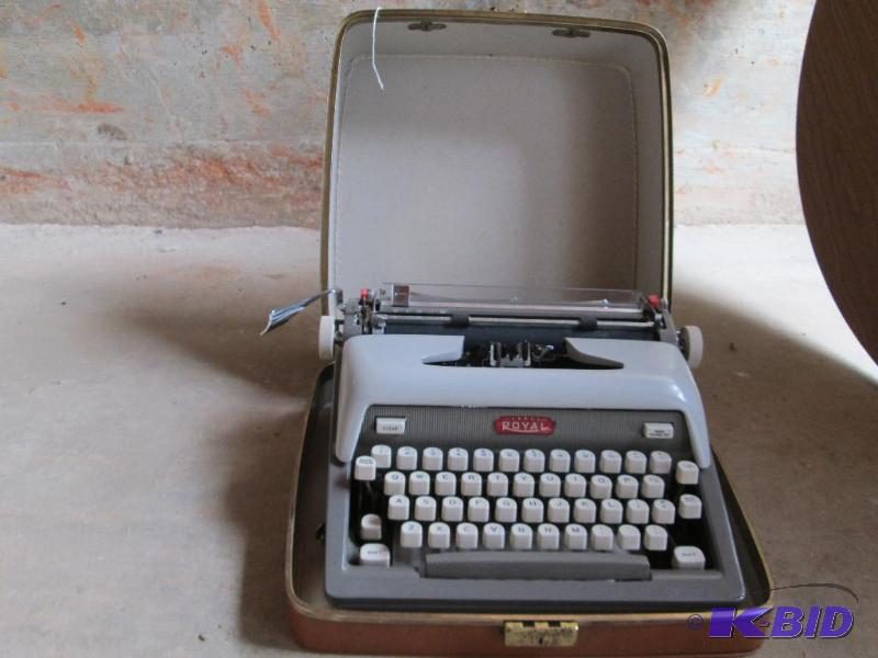 lot 13 image: Royal typewriter with brown case...