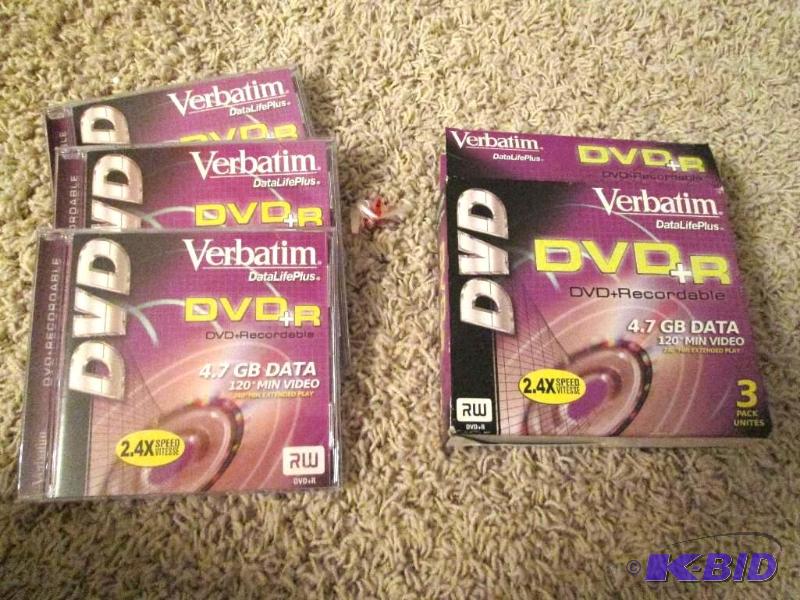 lot 142 image: Verbatim DVDR 3 pack 4.7 GB data...