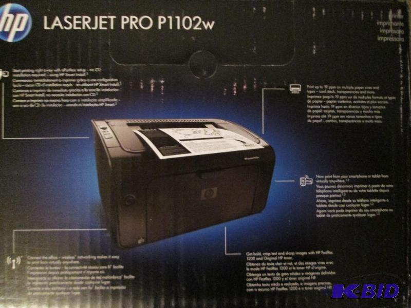 lot 156 image: HP Laserjet Pro P1102w printer, in factory bo...