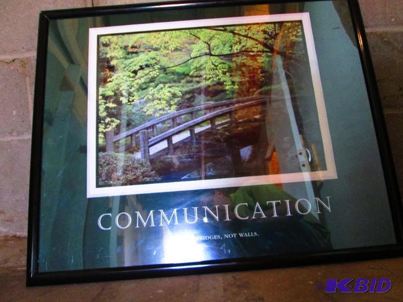lot 170 image: Communication inspirational wall hanging, lar...