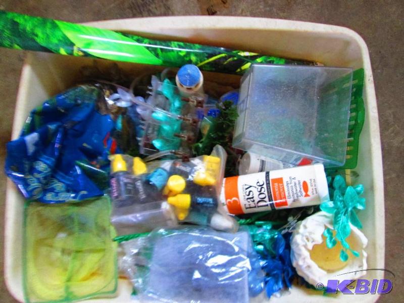 lot 172 image: Tub of fish aquarium supplies, great starter ...