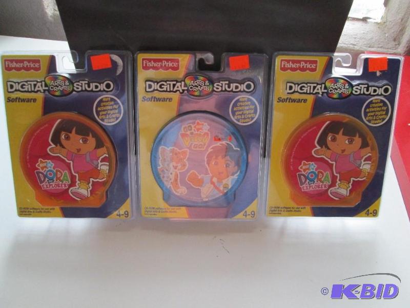 lot 201 image: Lot of 3 packages of Fisher-Price Dora the E...