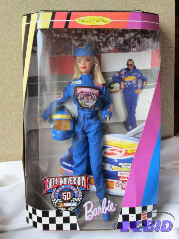 lot 27 image: NASCAR 50th anniversary Barbie in box...
