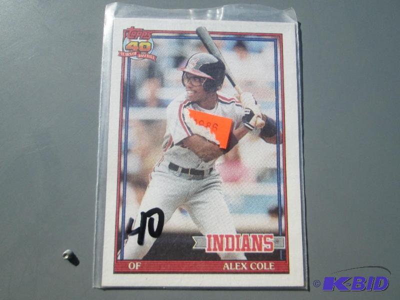 lot 337 image: 91 Topps Alex Cole...