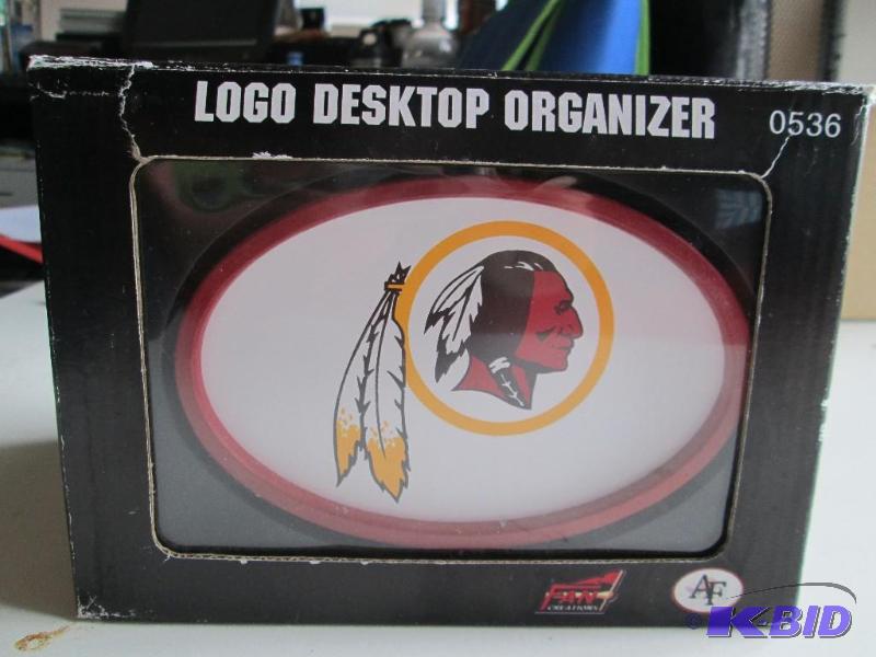 lot 357 image: Redskins desktop organizer. This item is a cu...