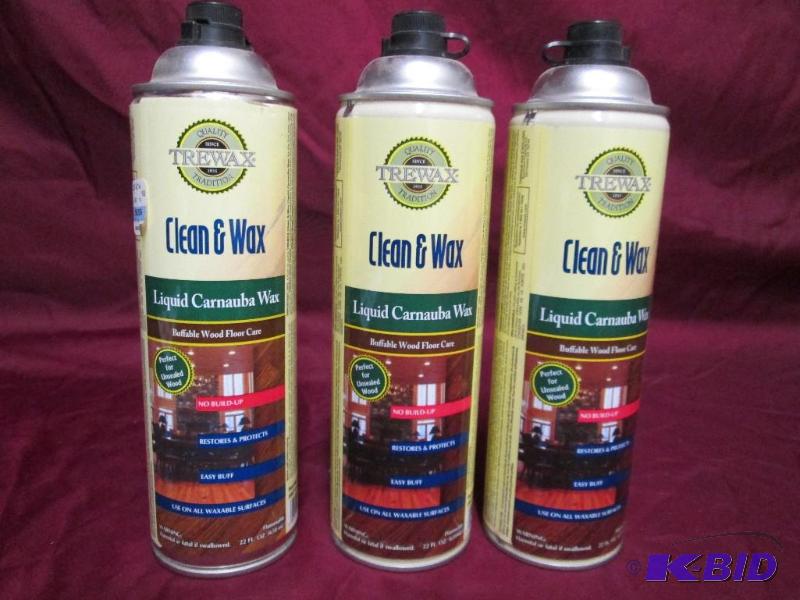 lot 470 image: Lot of 3 cans of Trewax Clean & Wax liqui...