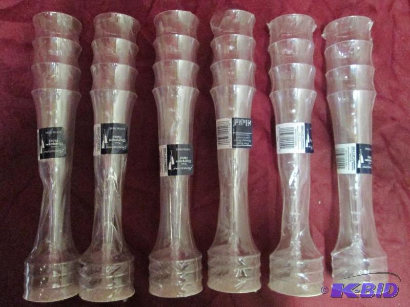 lot 499 image: Lot of 6 packages of plastic champaigne flute...