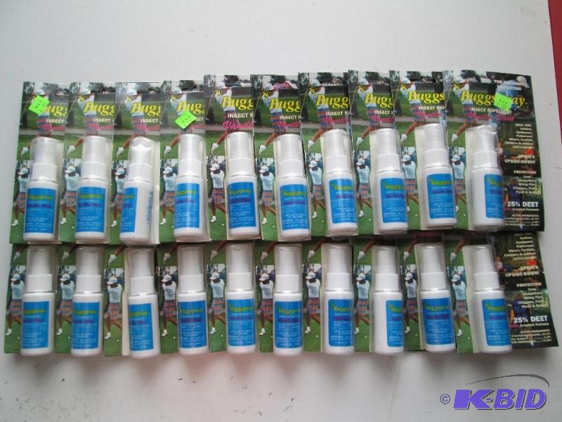 lot 61 image: Lot of 20 Buggspray single ounce bottles. Van...