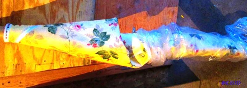 lot 81 image: Roll of floral print fabric 56 inches wide...