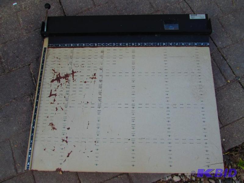 lot 95 image: Measured table with clamp on top to hold pape...