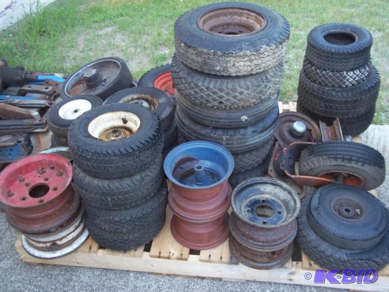 lot 12 image: Pallet of Lawn, Garden and utility tires and wheels