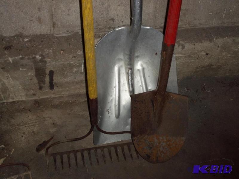 lot 148 image: Spade, Rake, Alum Shovel