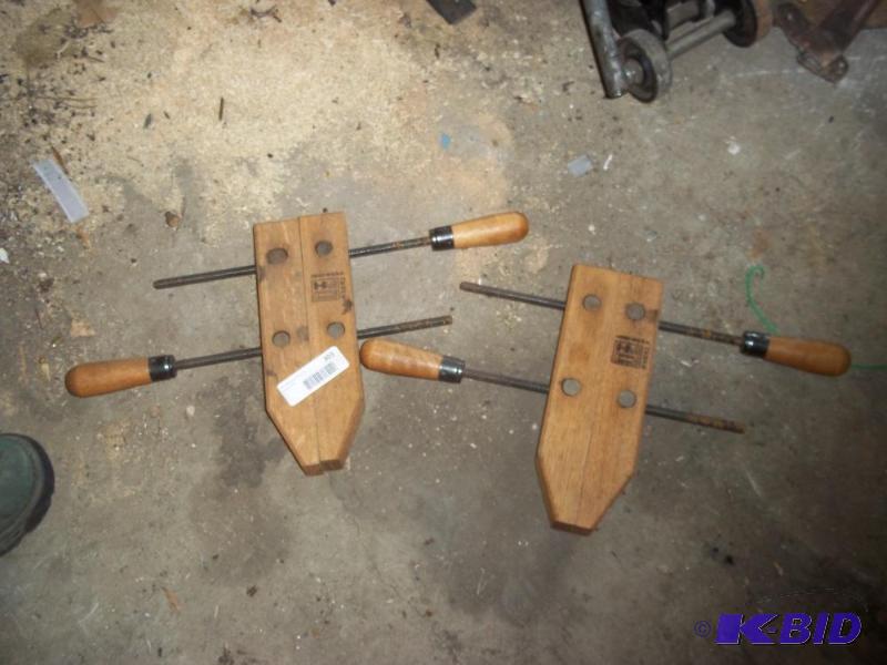 lot 303 image: Pair wood clamps