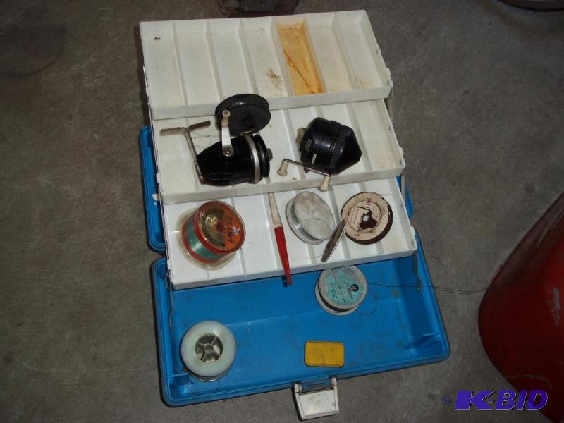 lot 345 image: Tackle box with reels and line