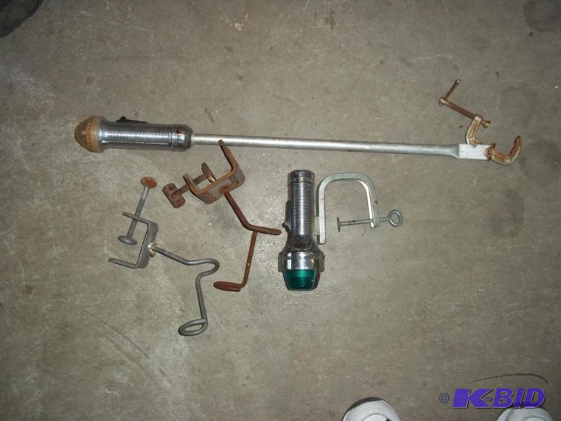 lot 346 image: 2 rod holders, 2 boat lights