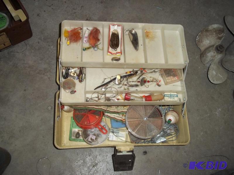 lot 351 image: Tackle box with vintage tackle