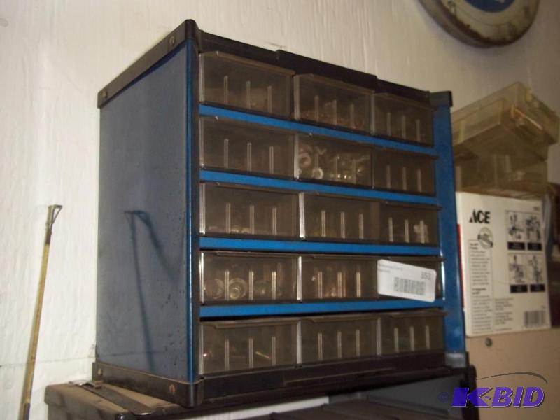 lot 353 image: Parts cabinet with contents