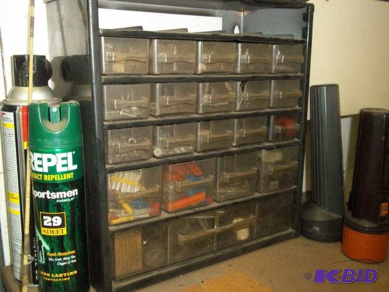 lot 354 image: Parts cabinet with contents