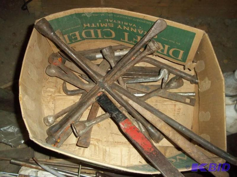 lot 53 image: Box of 4 way Tire Wrenches and Tire Tools