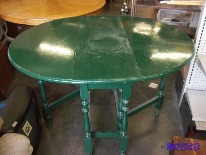 lot 177 image: Green Table with drop down wings