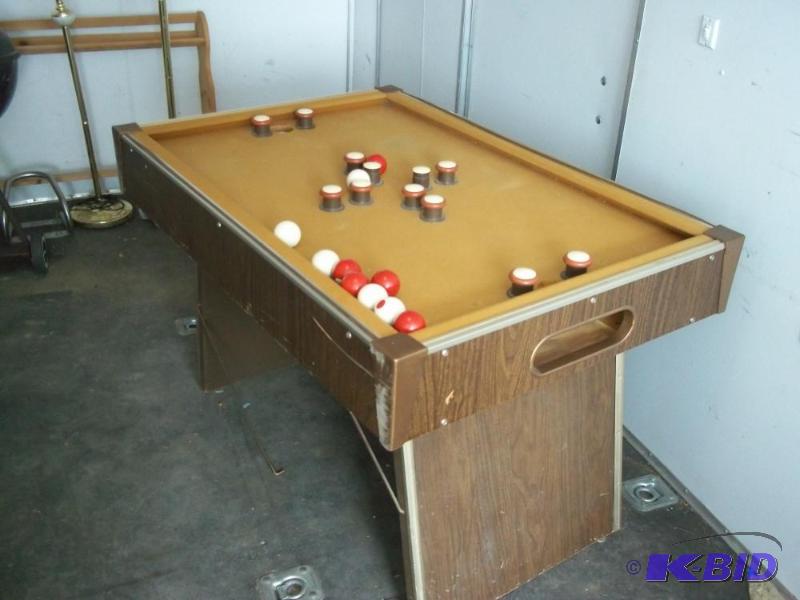 lot 205 image: Folding Bumper Pool Table with balls