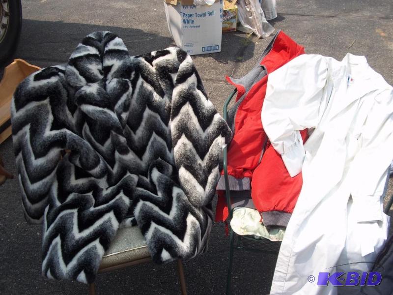 lot 230 image: Fur Coat and long white coat with red jacket
