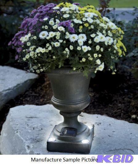 Cement Solar Urn - Plant an estate-style cent...