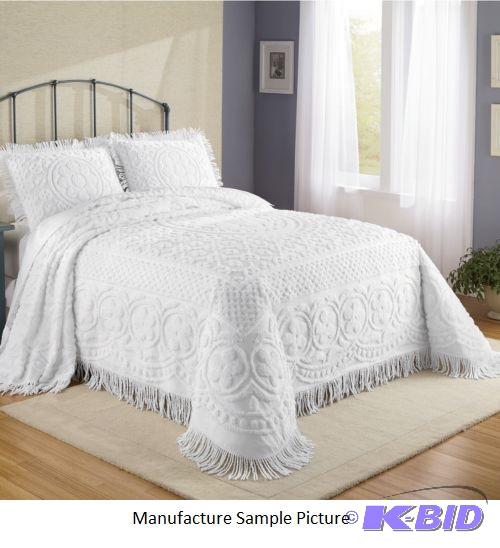 Queen White Bedspread - 100% cotton - 102 x 1...