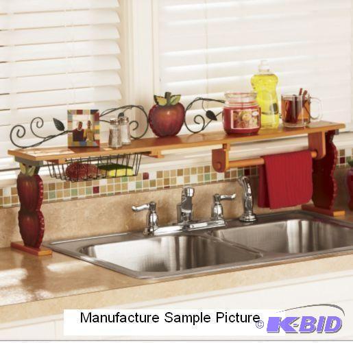 Apple Over The Sink Shelf - Wire scrolls fram...