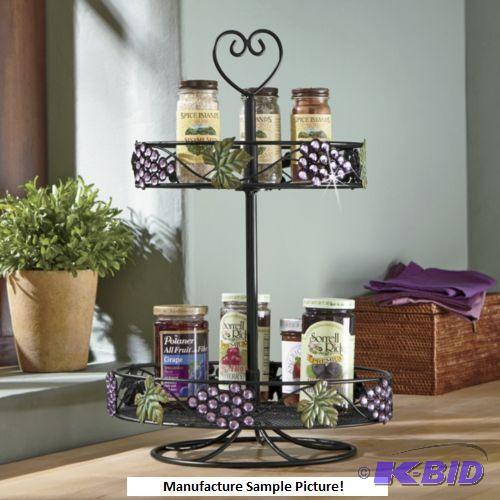 Black Scrolled Metal Two Tier Lazy Susan - Th...