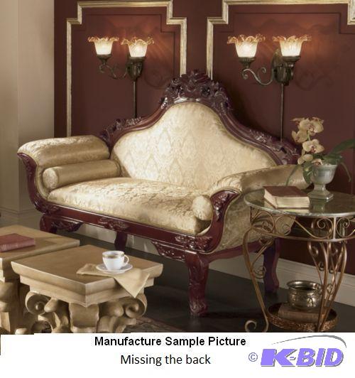 Carved Loveseat - With ornately carved wood f...