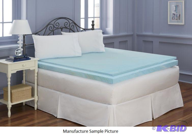 1&quot Blue Memory Foam Mattress Topper -&nb...