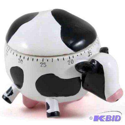Cow Timer - Hand painted to look like a black...
