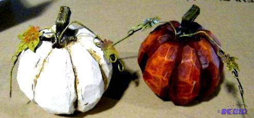 Decorative Carved Pumpkins - Set of two - Ste...
