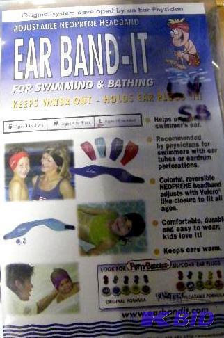 Ear Band It - Blue - Adjustable neoprene swim...